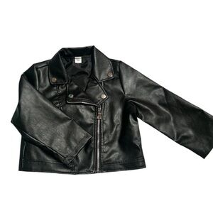 NWT. Kid’s Black Leather Jacket size 6